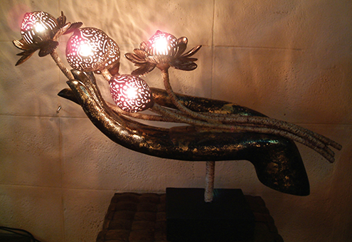 Sculpture lumineuse exotique design