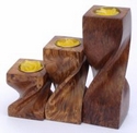 wooden candle holder home decor