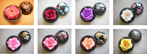 Rose flower soap perfume hand carved