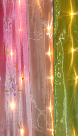 majestic string lights satin fabric