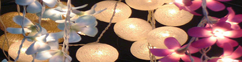 guirlande lumineuse décor boule coton