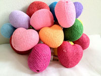 color Heart cotton - Decorative Fairy String Lights Handmade Cotton Heart