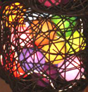 fancy string light rattan and wicker baskets