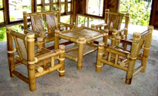 patio set in bamboo
