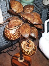 exotic ambiance lamp in carved coconut