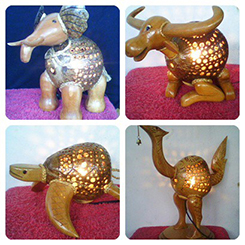 cartoon lamp carved coco