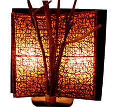 light sculpture wickerwork screen