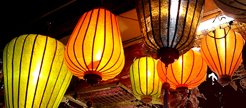 Luminaire Plafonnier - assortiment lustre soie style asiatique