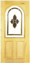 porte bois exotique avec vitraux decor
