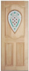porte bois exotique avec vitraux decor