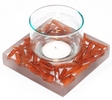 candle holder in resin inclusion for home - hotel - restaurant