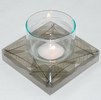 candle holder in resin inclusion for home - hotel - restaurant