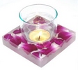 candle holder in resin inclusion for home - hotel - restaurant