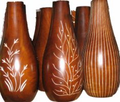 exotic wood vase home decor